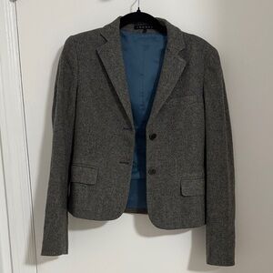 Theory Charcoal Blazer with Blue Lining